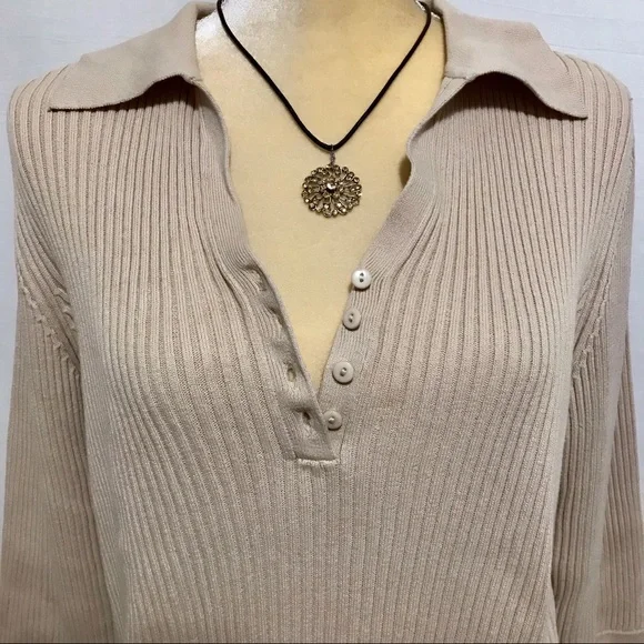 ❌SOLD❌ Avenue Beige Collar Pullover Top Women 18/20 (1X) - Picture 3 of 11